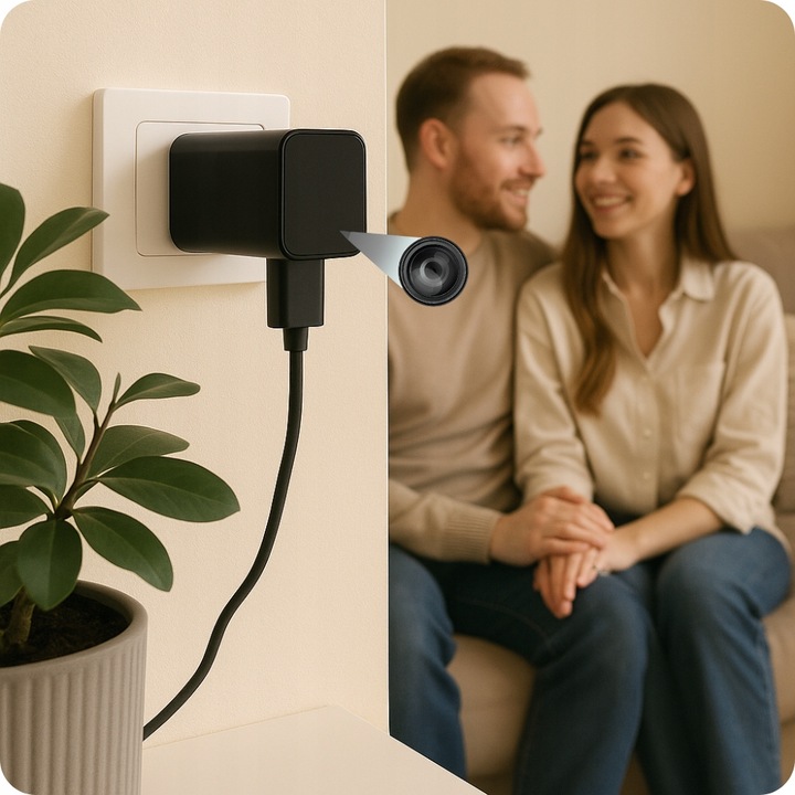 MINI KAMERA WIFI SZPIEGOWSKA UKRYTA W GNIAZDKU ANDROID ZDALNY PODGLĄD