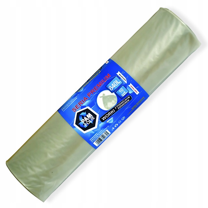 WORKI NA ŚMIECI BUDOWLANE Styropian Bardzo Duże 840L 10szt Pam Folie