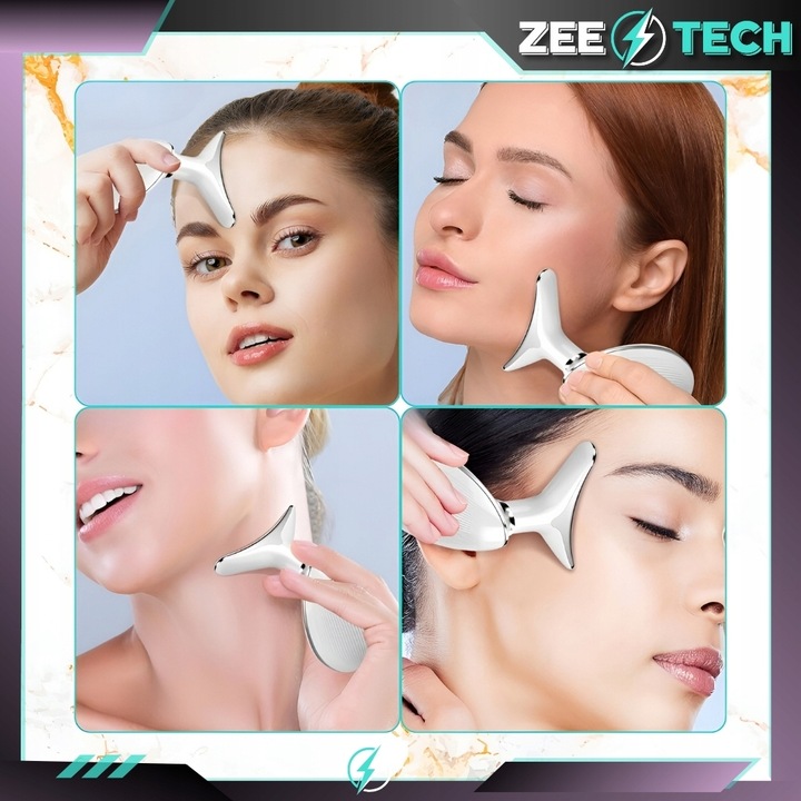 MASAŻER LIFTINGUJĄCY DO TWARZY SZYI SONICZNY DO UJĘDRNIANIA WIBRACYJNY EMS