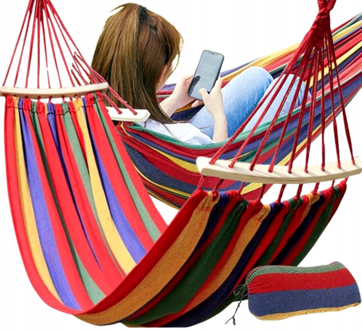 HAMAK OGRODOWY ZE STELAŻEM JEDNOOSOBOWY HUŚTAWKA DO OGRODU 1 OSOBOWY 200x80