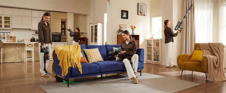 Odkurzacz bezprzewodowy PROSCENIC P16 45000Pa 550W światło LED zginana rura