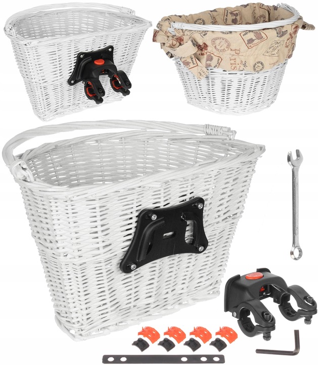 KOSZ NA ROWER WIKLINOWY CLICK KLIK KOSZYK BIAŁY