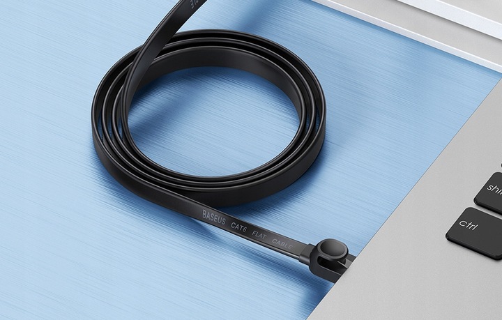 BASEUS PŁASKI KABEL SIECIOWY INTERNETOWY LAN ETHERNET RJ45 CAT 6 10GBPS 15M