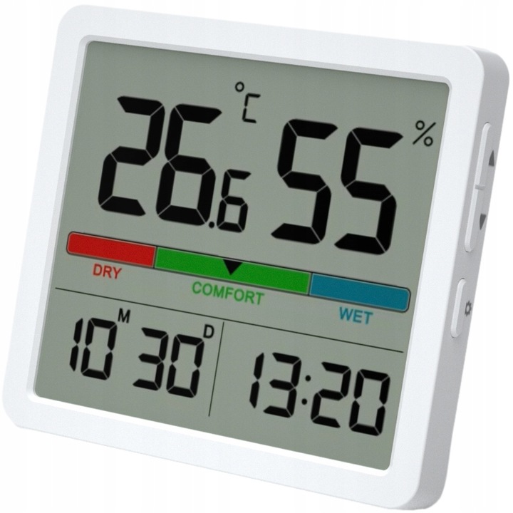 STACJA POGODOWA MANTA BEZPRZEWODOWA TERMOMETR HIGROMETR ZEGAR DATA