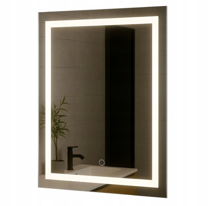 LUSTRO 50X70 Z WŁĄCZNIKIEM DOTYKOWYM OŚWIETLENIE LED LUNA