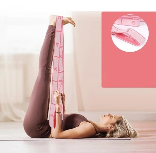 ROZCIĄGLIWY PAS PASEK TAŚMA ROZCIĄGANIE MIĘŚNI YOGA PILATES 9POZIOMÓW 115cm