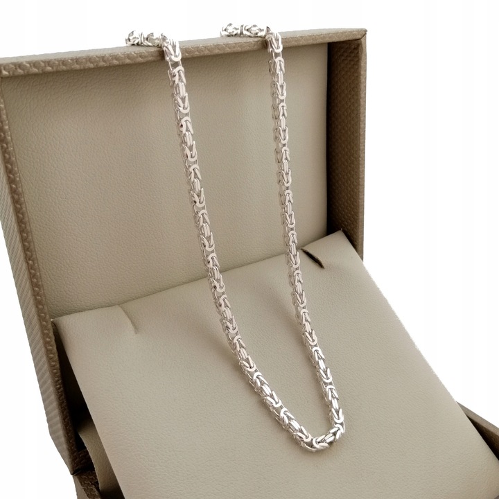SREBRNY ŁAŃCUSZEK MĘSKI SPLOT KRÓLEWSKI 50 CM SREBRO 925 + GRATISY + GRAWER