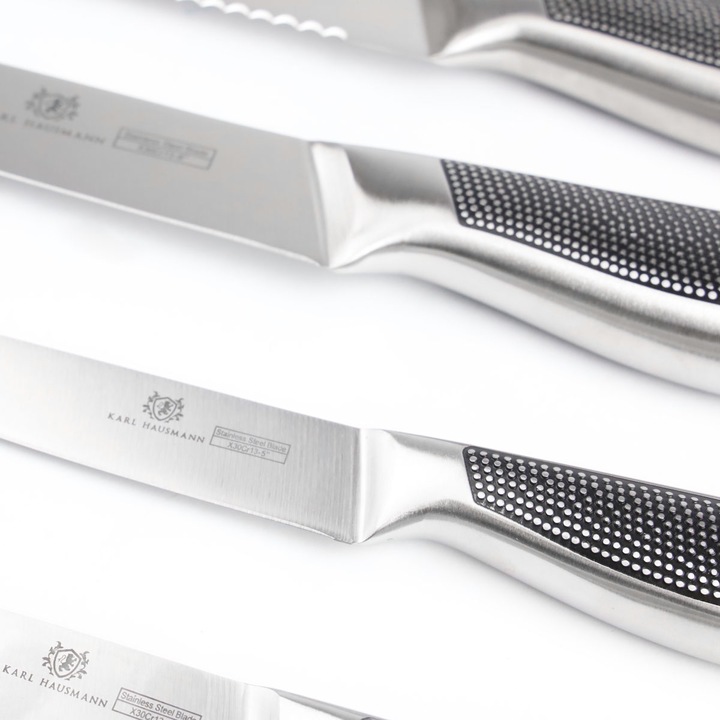 ZESTAW KOMPLET 5 noży kuchennych STALOWE OSTRE NOŻE nóż szefa kuchni STAL