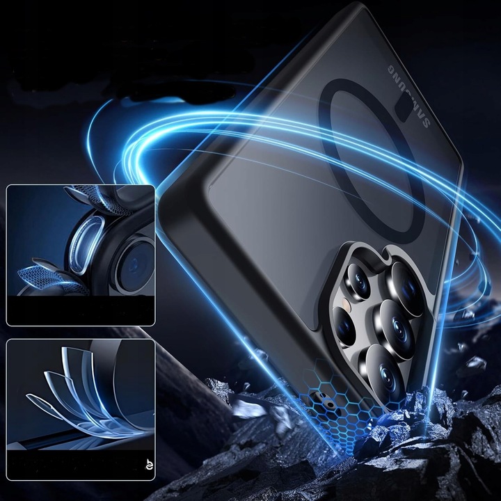 Etui CASE do Samsung Galaxy S25 ULTRA MAGNETYCZNE MATOWE WZMACNIANE 2xSZKŁO