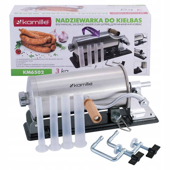 NADZIEWARKA 3 kg SZPRYCA DO KIEŁBAS WĘDLIN MASZYNKA do KIEŁBASY