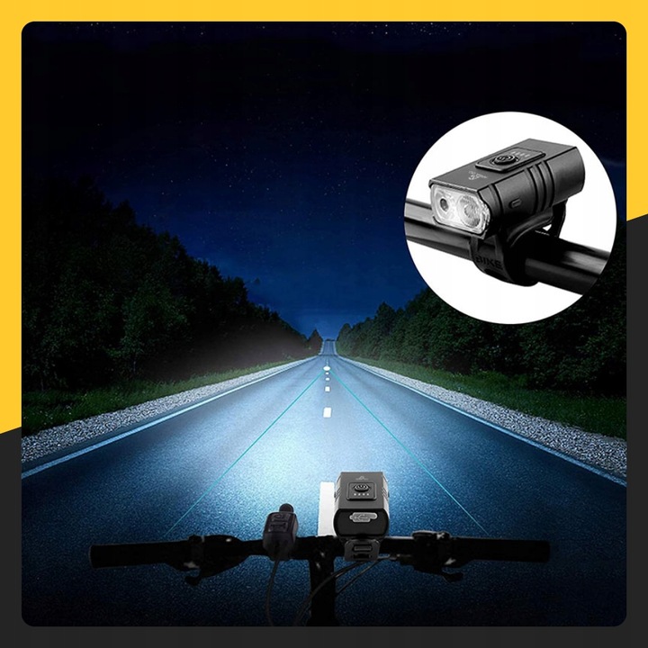 LAMPKA ROWEROWA PRZEDNIA TYLNA LED PRZÓD AKUMULATOROWA ZESTAW LAMPEK USB