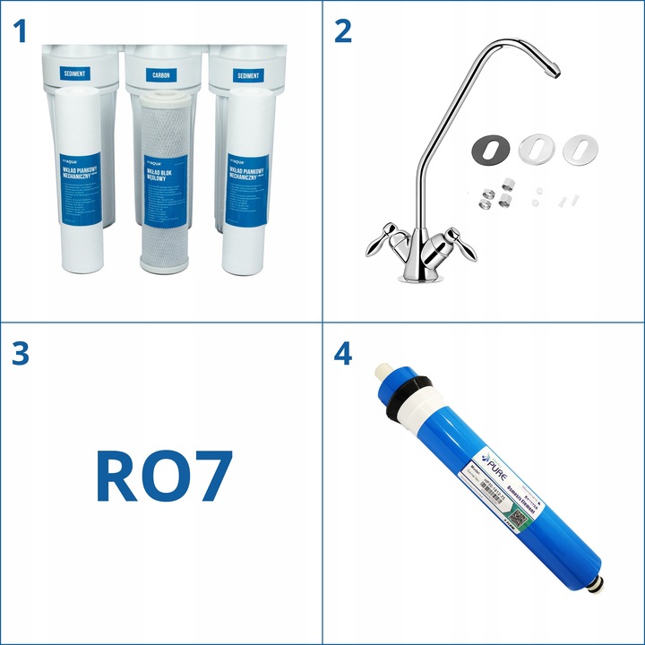 FILTR DO WODY RO7 JONIZATOR ODWRÓCONA OSMOZA 75GPD | FILTR DO WODY POD