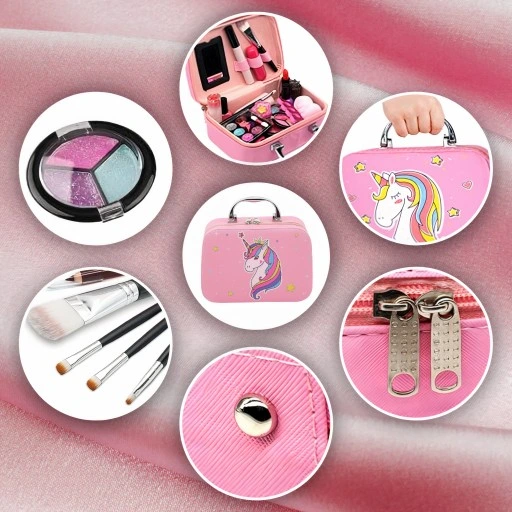 KUFEREK KOSMETYKÓW ZESTAW DO MAKIJAŻU I PAZNOKCI JEDNOROŻEC DZIECI PREZENT