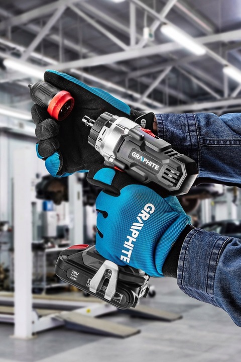 GRAPHITE Wiertarko Wkrętarka Akumulatorowa 18V Energy + 3 Adaptery