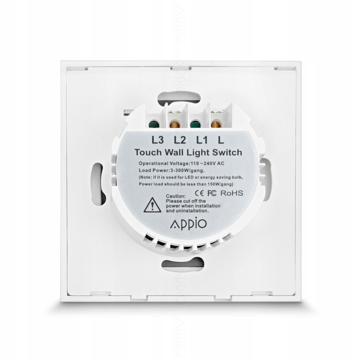 DOTYKOWY WŁĄCZNIK WYŁĄCZNIK ŚWIATŁA SZKLANY POJEDYNCZY SZKŁO SZARE LED