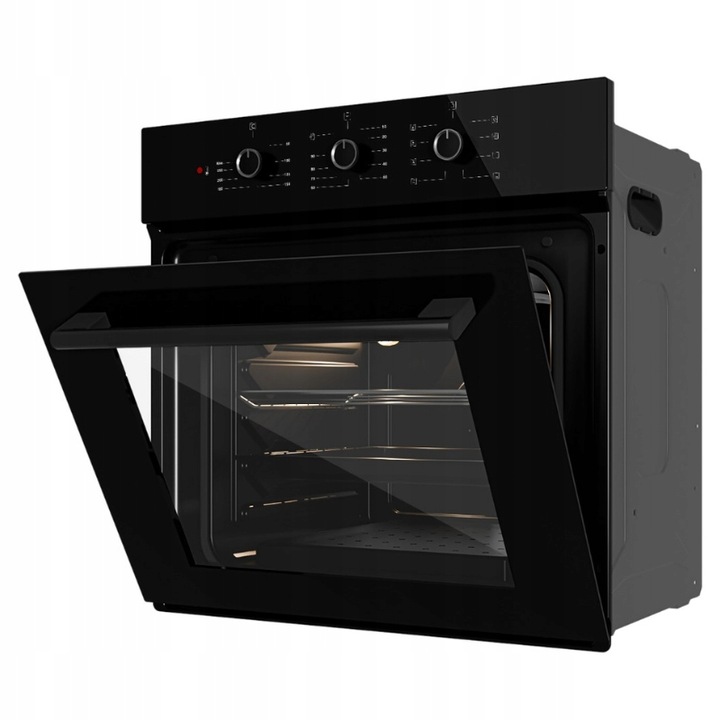 PIEKARNIK DO ZABUDOWY GŁĘBOKOŚĆ 55cm ELEKTRYCZNY 50L CZARNY POKRĘTŁA