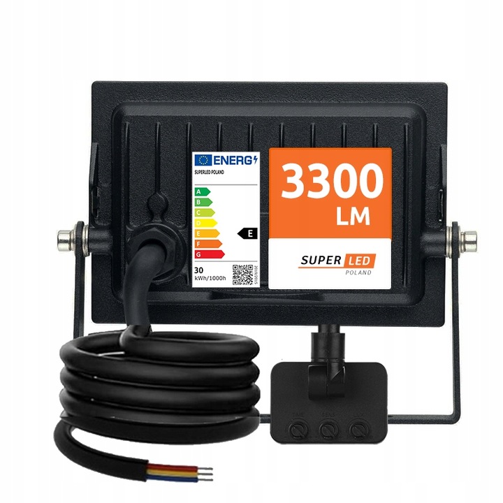 Halogen Naświetlacz LED 30W 3300 lm IP65 czujnik ruchu SUPER MOCNY