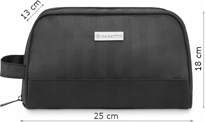 Kosmetyczka Podróżna Organizer na kosmetyki Saszetka czarny jodełka