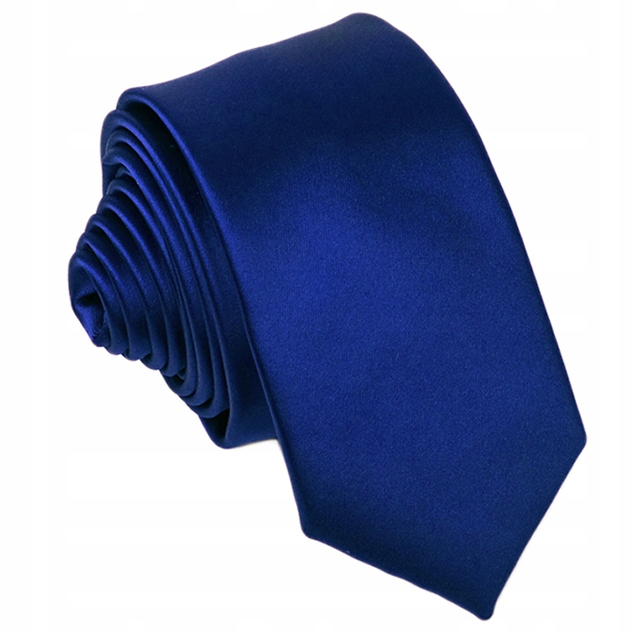GŁADKI GRANATOWY Żakardowy Krawat Męski 7cm do Garnituru Jednokolorowy rr11