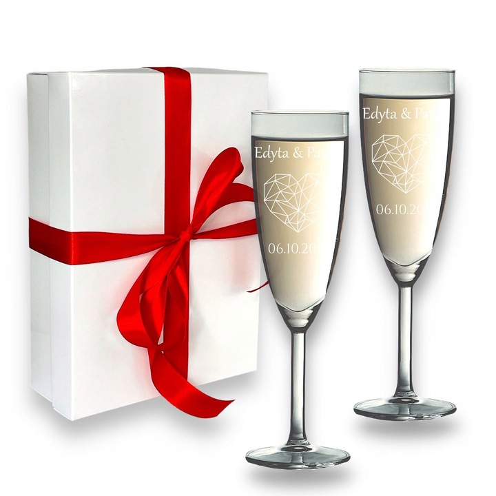 KIELISZKI DO SZAMPANA Z GRAWEREM ŚLUB PREZENT 2szt
