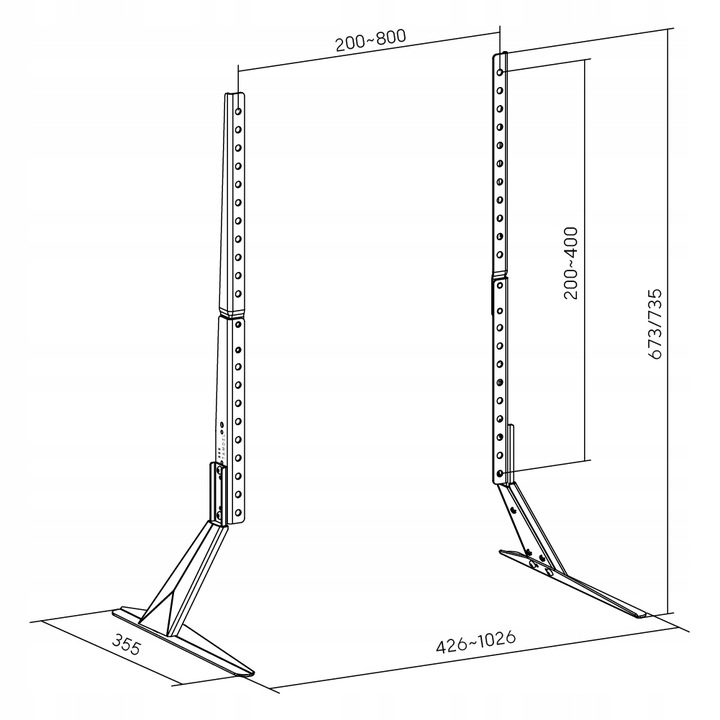 Stojak TV Podstawa Telewizora Monitora 23-75" Uchwyt uniwersalny Stopa