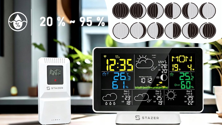 Stacja pogodowa pogody termometr higrometr barometr budzik smart WiFi