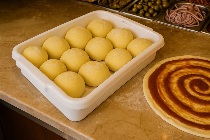 Pojemnik 40x30 z pokrywką do dojrzewania ciasta na pizzę gastronomiczny