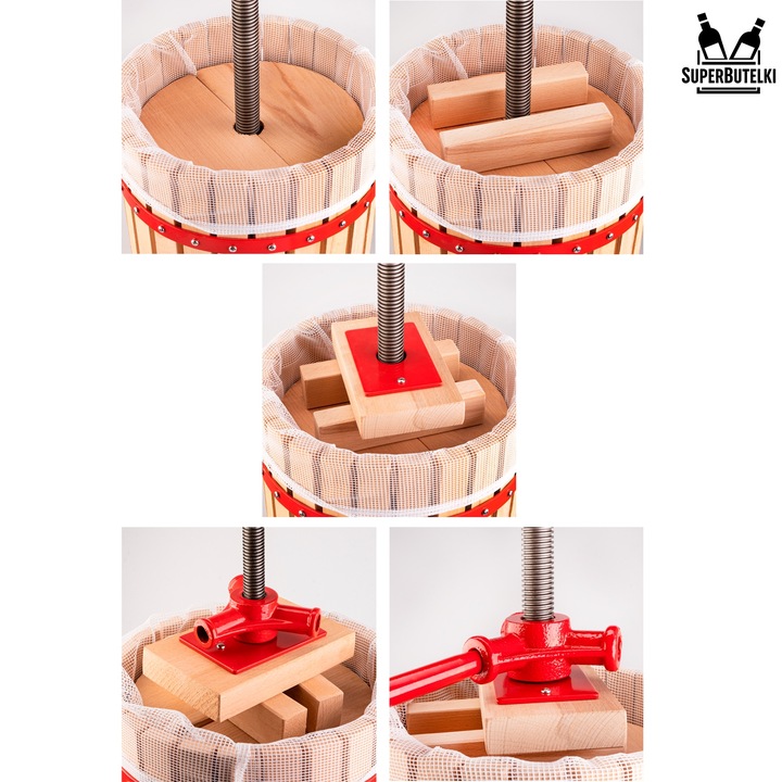 PRASA ŚRUBOWA RĘCZNA do OWOCÓW WINA SOKÓW OLIWY 18 L WYCISKARKA