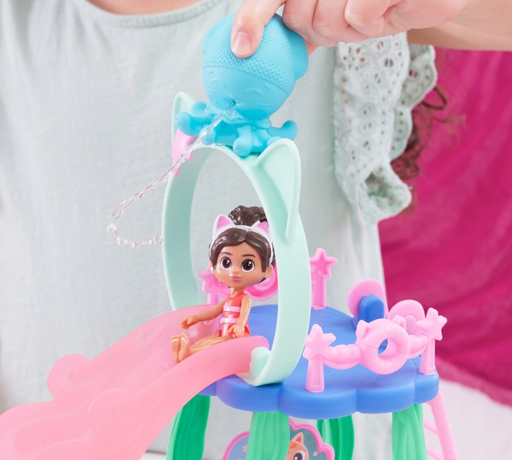 KOCI DOMEK GABI DUŻY ZESTAW BASEN 2 FIGURKI GABI SYRENKOTKA + ZJEŻDŻALNIA