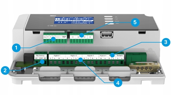 STEROWNIK REGULATOR LISTWA STERUJĄCA OGRZEWANIEM 4 SEKCJE STREFY L-4X