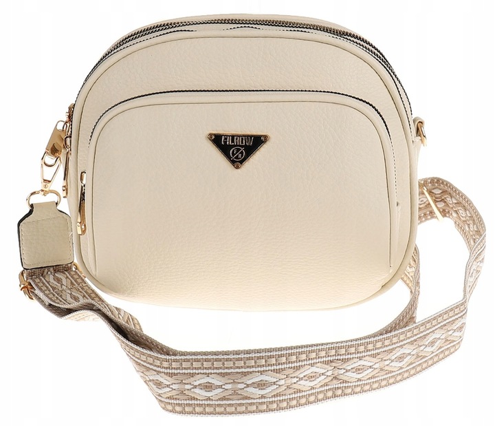 Torebka Damska Skóra Pojemna Listonoszka na Ramę Miejska Modna YD9743 Beige