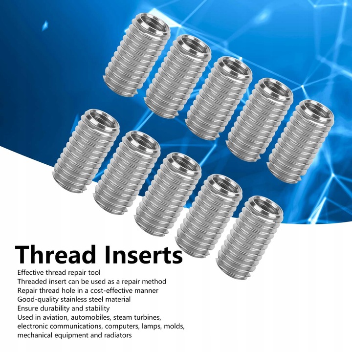 TULEJKI DO NAPRAWY GWINTU M6X1,0 M8X1,25 REDUKCJA 15mm STAL NIERDZEWNA