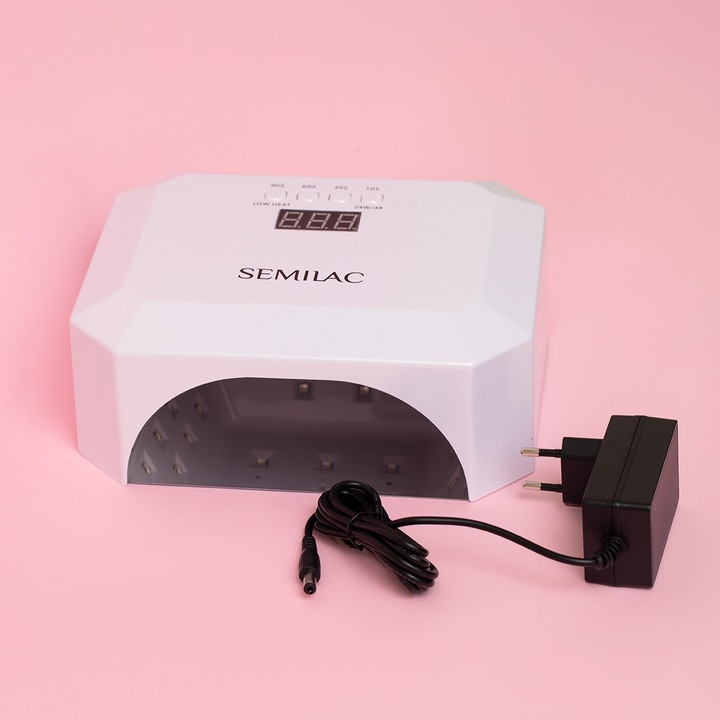SEMILAC PROFESJONALNA LAMPA UV LED DO PAZNOKCI HYBRYDY ŻELE MANICURE 24W/48