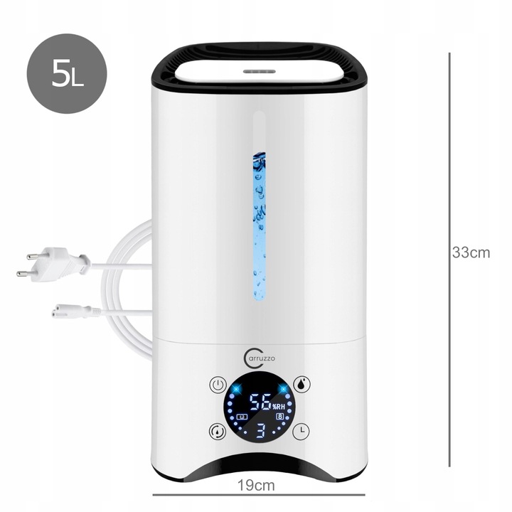 Nawilżacz powietrza AUTOMATYCZNY + AROMATERAPIA 6w1 +12 OLEJKÓW FILTR