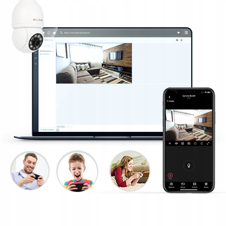 KAMERA WIFI WEWNĘTRZNA OBROTOWA ŻARÓWKA GWINT E27 IP 3MP TUYA