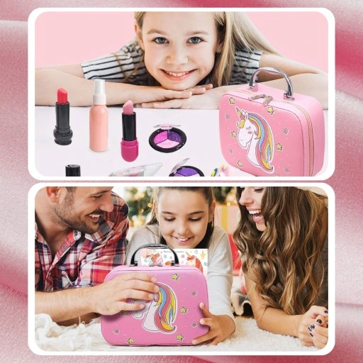 KUFEREK KOSMETYKÓW ZESTAW DO MAKIJAŻU I PAZNOKCI JEDNOROŻEC DZIECI PREZENT