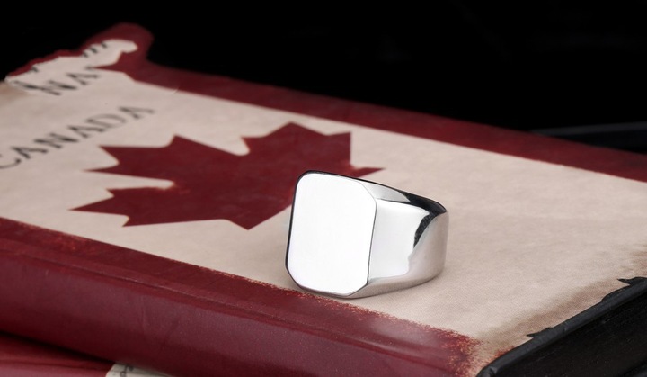 POLEROWANY STALOWY SYGNET STAL 316L JAKOŚĆ R.15