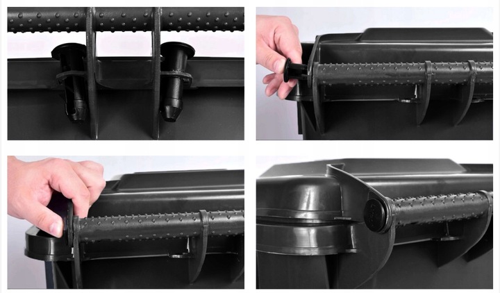 KOSZ ŚMIETNIK KUBEŁ POJEMNIK NA ŚMIECI 120L ODPADY DO SEGREGACJI CZARNY