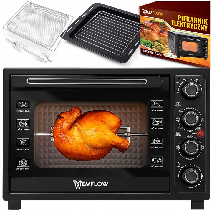 PIEKARNIK ELEKTRYCZNY Z TERMOOBIEGIEM SUSZARKA SPOŻYWCZA GRILL 45L