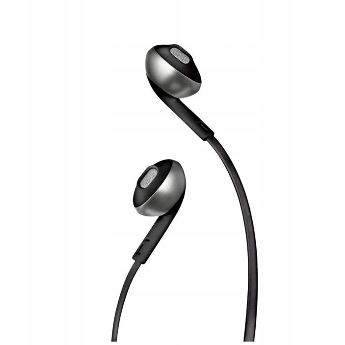 ORYGINALNE SŁUCHAWKI DOUSZNE PŁASKI KABEL PureBass JBL TUNE 205 + ETUI