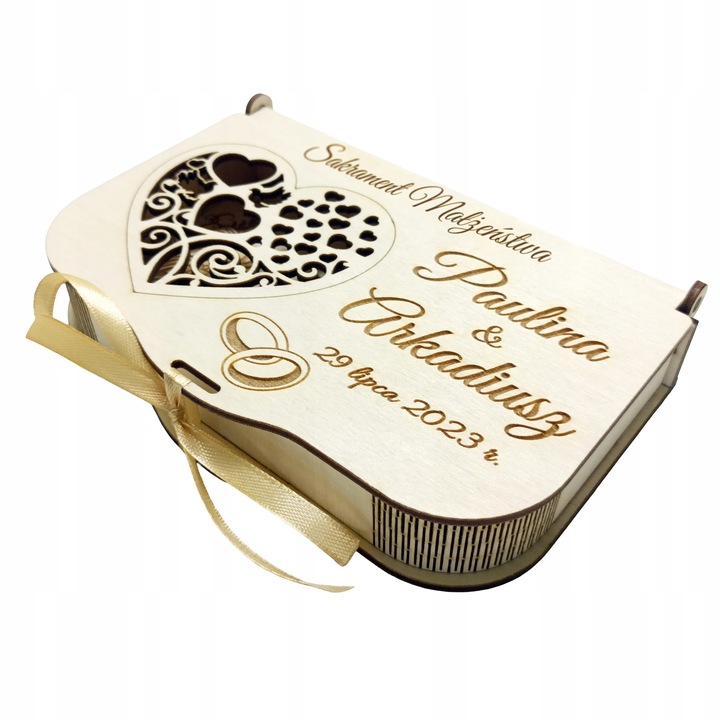 Pamiątka Ślub ślubna pudełko pieniądze breloczki na kopertę z breloczkami