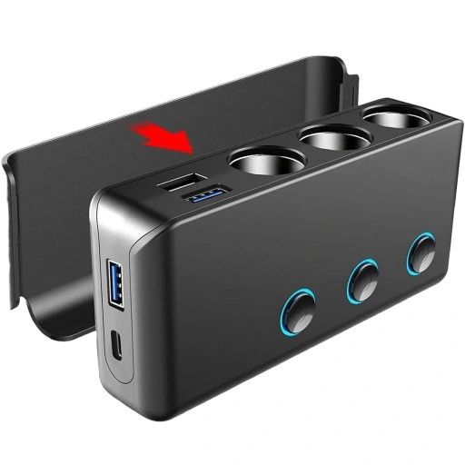 ROZDZIELACZ ROZGAŁĘŹNIK ZAPALNICZKI 4 USB QC i PD