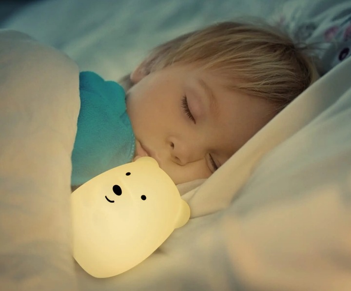 SILIKONOWA LAMPKA NOCNA MIŚ MISIO DLA DZIECI DZIECKA KOLOROWA LED RGB PILOT