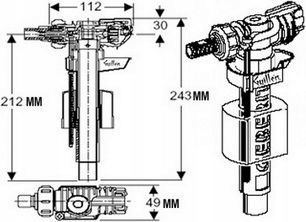 Zawór napełniający Geberit 240.700.00.1 3/8 do spłuczek podtynkowych UP320
