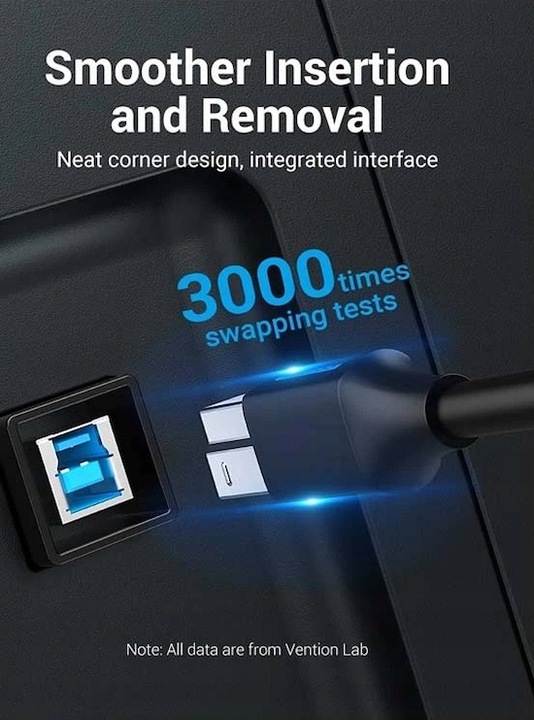 Vention Kabel USB 3.0 A-B AM-BM Super Speed 5 Gb/s HDD Hub 3m