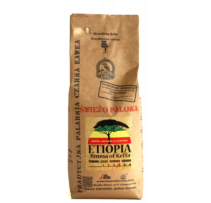 Czarna Kawka Kawa świeżo palona Ethiopia Etiopia Jimma of Keffa 1kg