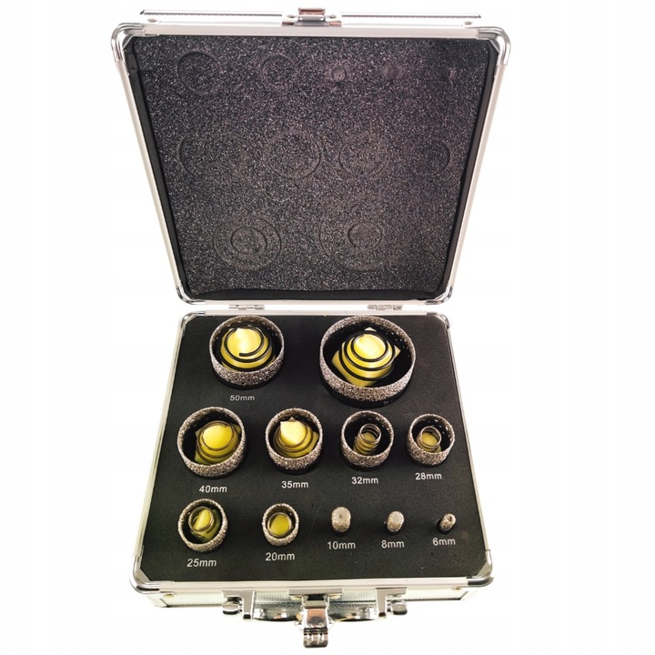 OTWORNICA DIAMENTOWA KORONKA DO GRESU M14 ZESTAW ⌀ 6,8,10,35,68 mm ADAPTER