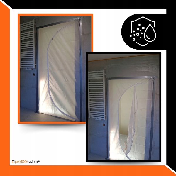 KURTYNA PRZECIWPYŁOWA Drzwi Remontowe Budowlane Z ZAMKIEM BŁYSKAWICZNYM