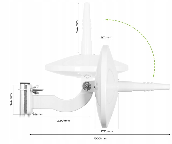 ANTENA DVB-T2 DO TV NAZIEMNEJ DOOKÓLNA AKTYWNA MUX8 LTE COMBO 4K TV VAYOX