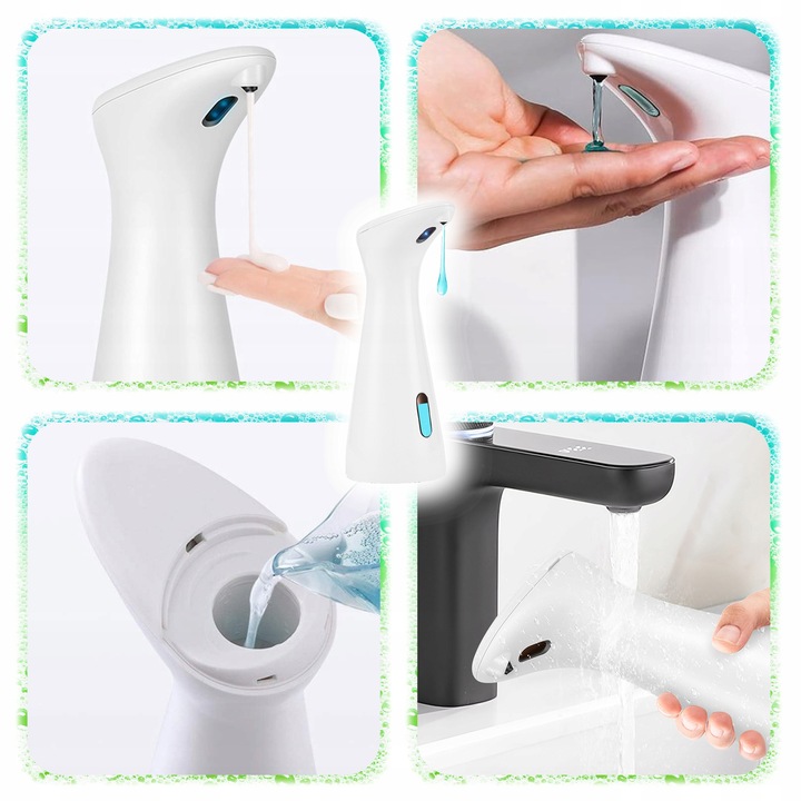 DOZOWNIK DO MYDŁA PŁYNU Czujnik AUTOMATYCZNY Bezdotykowy DYSPENSER 200 ml